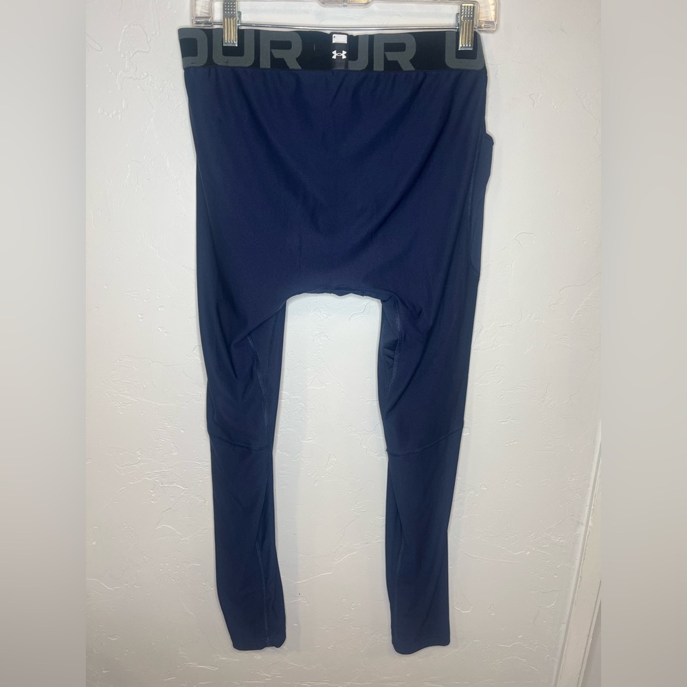 Under Armour HeatGear Blue‎ Men’s Athletic Compression Leggings - Picture 8 of 10